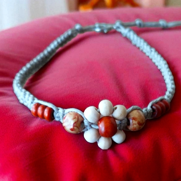 Hand Crafted Jewelry - Handmade Hemp Flower Anklet